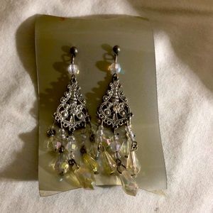 Chandelier earrings with Ariola borealis beads